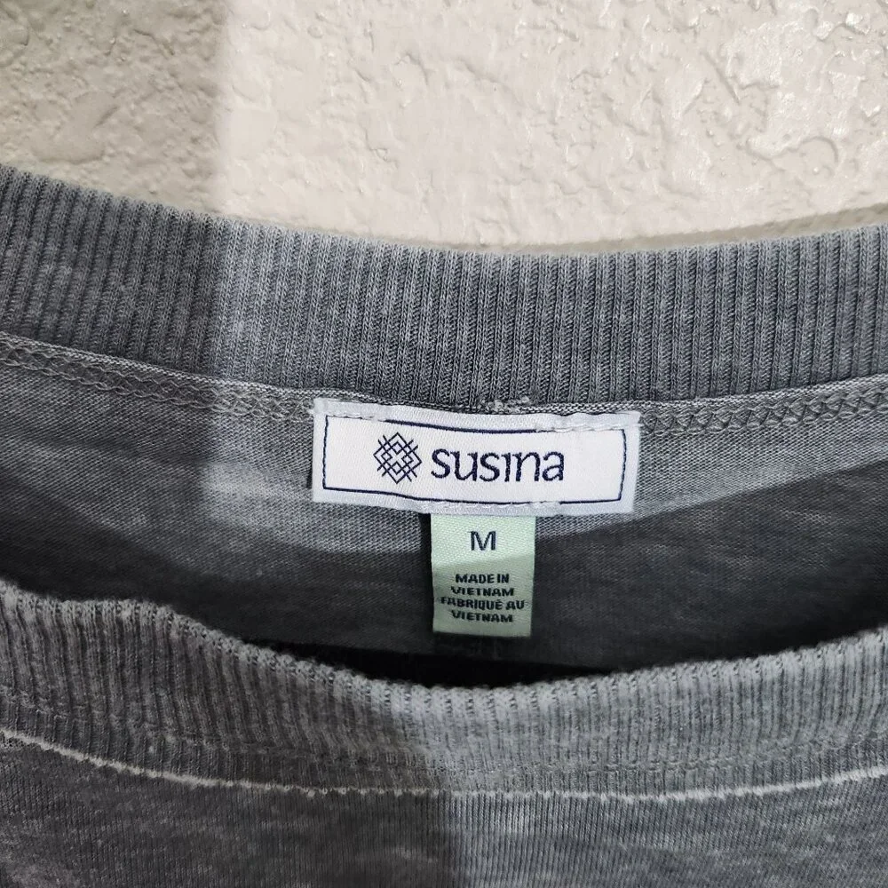 Susina Top Womens Medium Green Urban Long-Sleeve Cottagecore